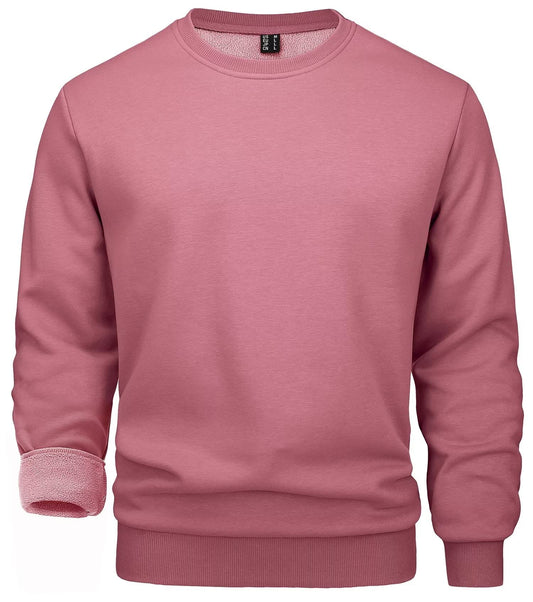 MAGCOMSEN Crew Neck Sweater For Men Crewneck Sweatshirt Sudaderas De Hombre Sweatshirts For Men Fleece Pullover Men Caucal Warm Sweatshirt Grey Pink