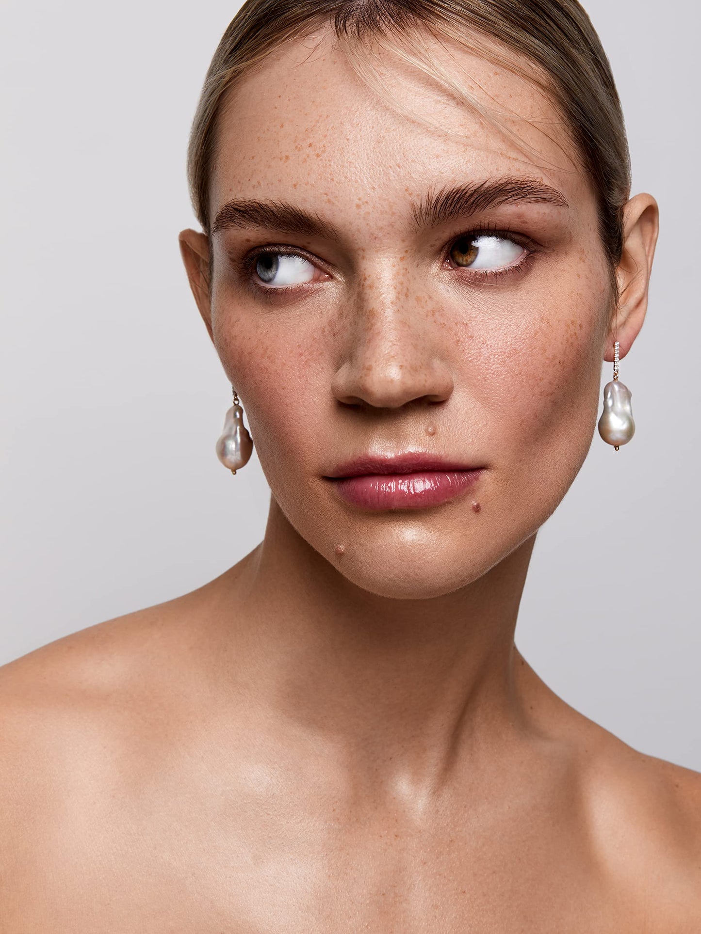 Mateo New York, 14K Gold Baroque Pearls and Diamonds Earring - Small