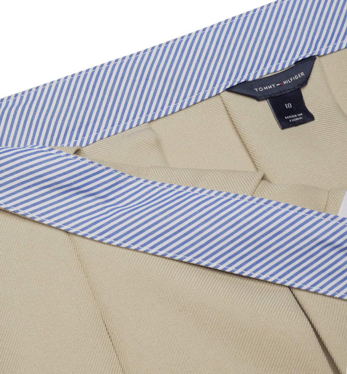 Tommy Hilfiger Girls Adjustable Solid Box Classic Pleat Skirt US 16, Khaki