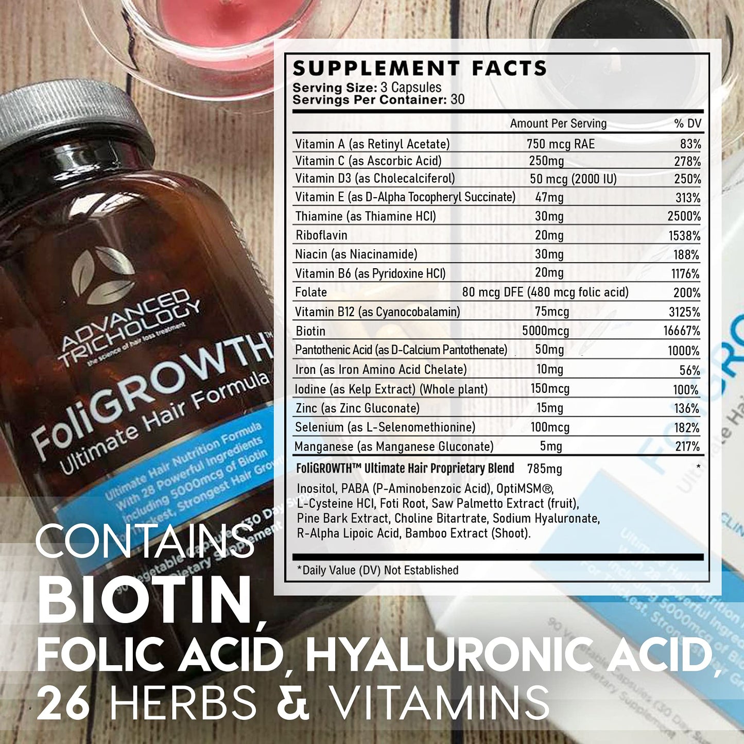FoliGROWTH™ Hair Growth Supplement for Thicker Fuller Hair | Approved* by the American Hair Loss Association | Revitalize Thinning Hair, Backed by 20 Years of Experience in Hair Loss Treatment Clinics