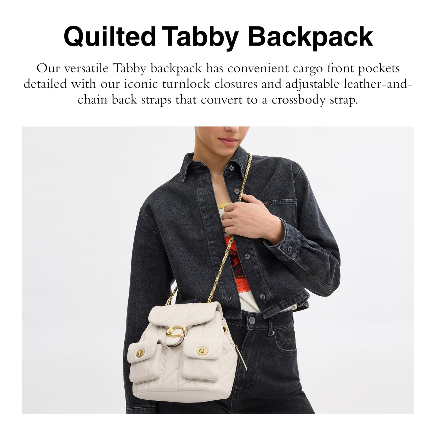 Coach Women's Tabby Backpack, Chalk, Large