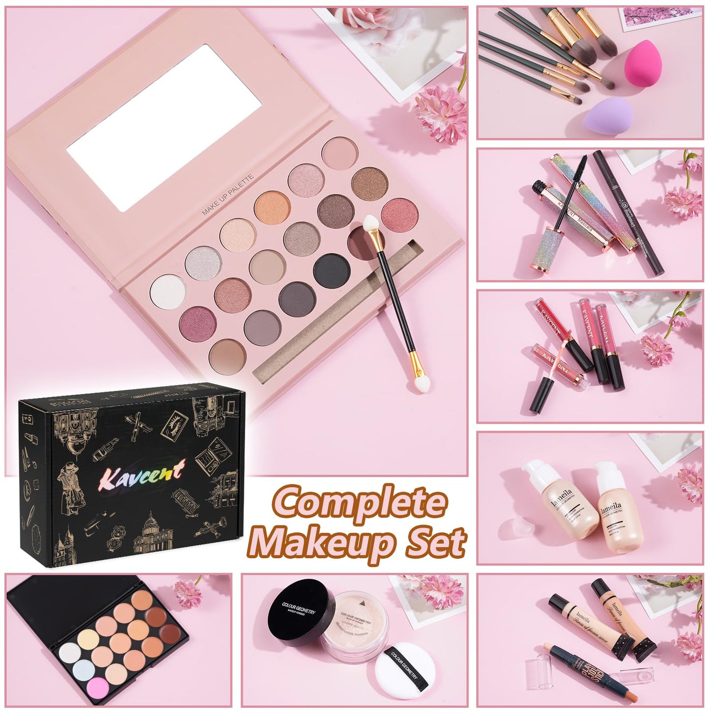 Makeup Sets Teens Makeup Kit for Women Full Kit Makeup Kits for Women Gift Eyeshadow Palette Concealer Palette Foundation Makeup Powder Makeup Kit for Teenagers