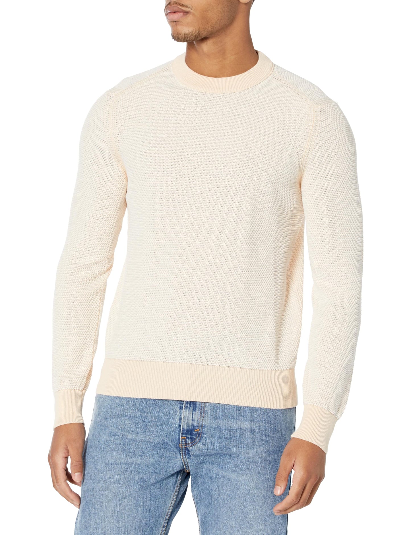 BOSS Two Tone Cotton Mix Knit Sweater