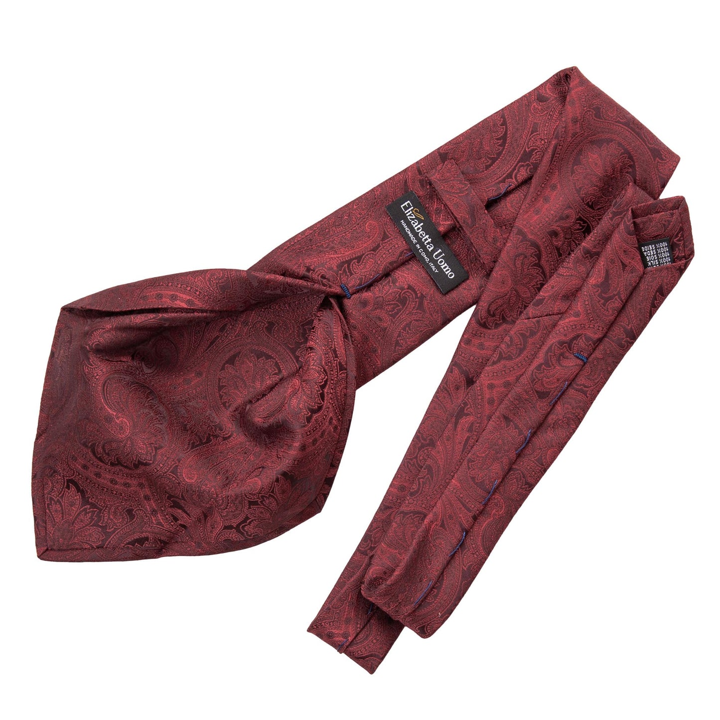 Elizabetta Men's Jacquard Italian 100% Silk Ties - Handmade Woven Neckties (Vienna - Burgundy)