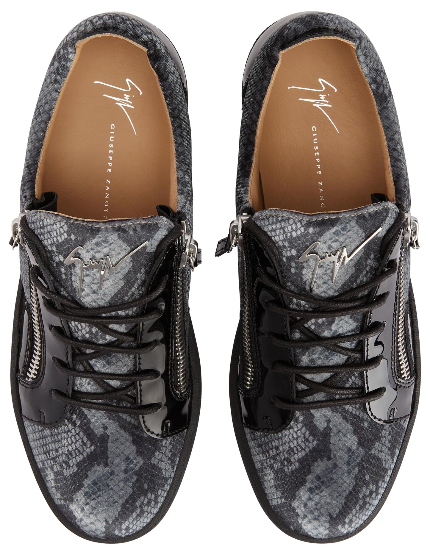 Giuseppe Zanotti, Frankie Velvet Low Top Sneakers, 14, Black