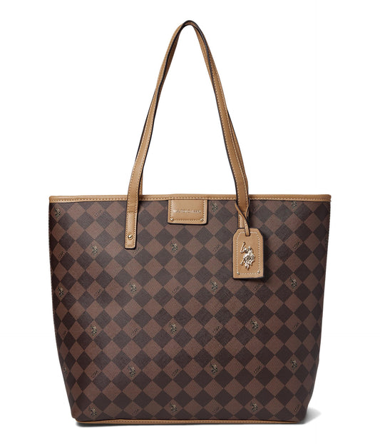U.S. Polo Assn. Diamond Signature Tote Brown/Tan One Size