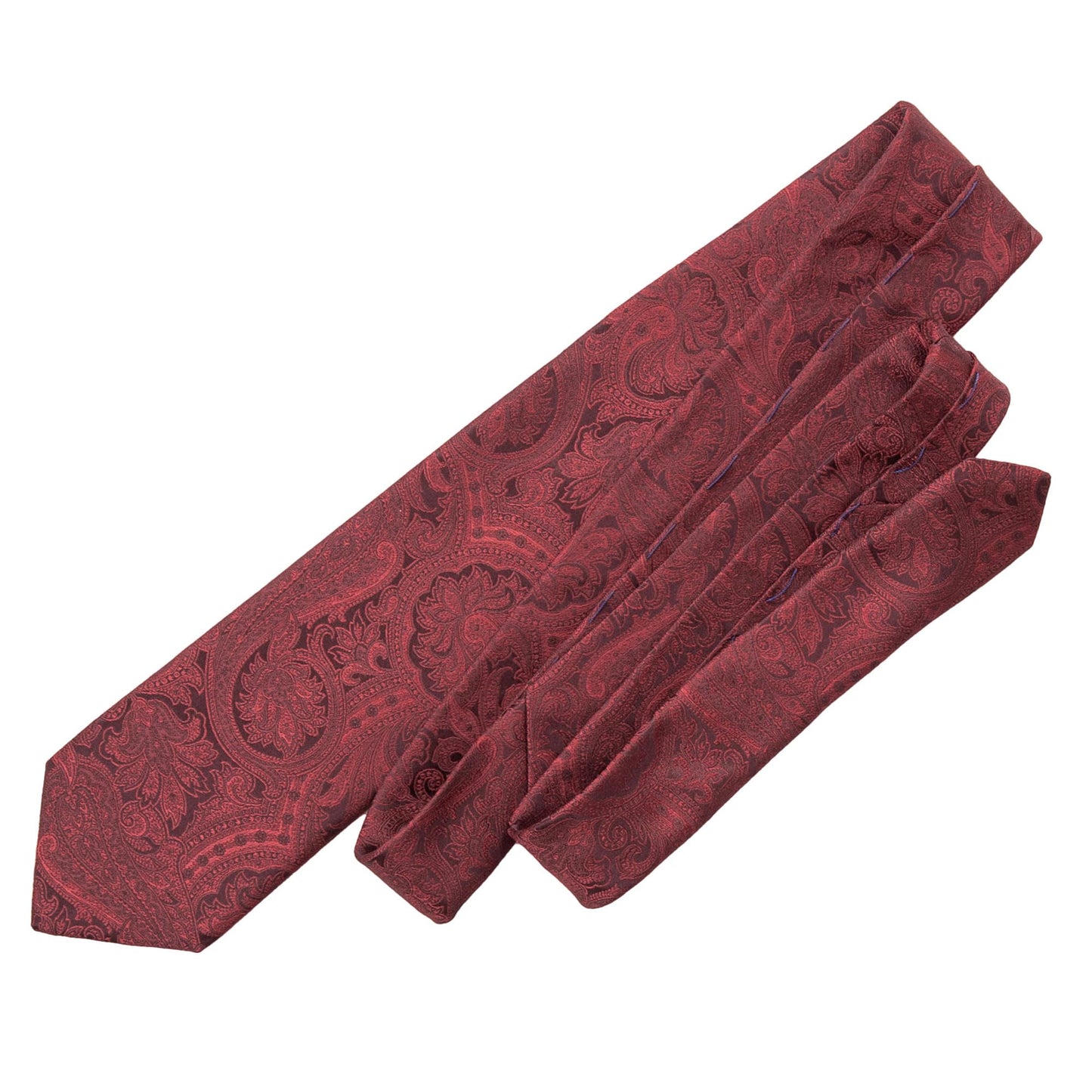 Elizabetta Men's Jacquard Italian 100% Silk Ties - Handmade Woven Neckties (Vienna - Burgundy)