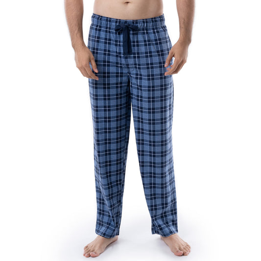 Van Heusen Men's Flannel Fleece Sleep Pant, Navy Plaid, X-Large