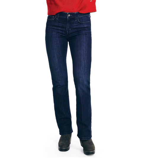 Nautica Women's Jeans Co. Sustainably Crafted True Flex Mid-Rise Bootcut Denim, Bergen Blue Wash