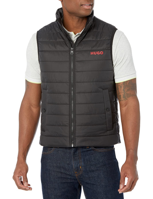 HUGO Mens Stand Collar Puffer Jacket, Black, X-Large US