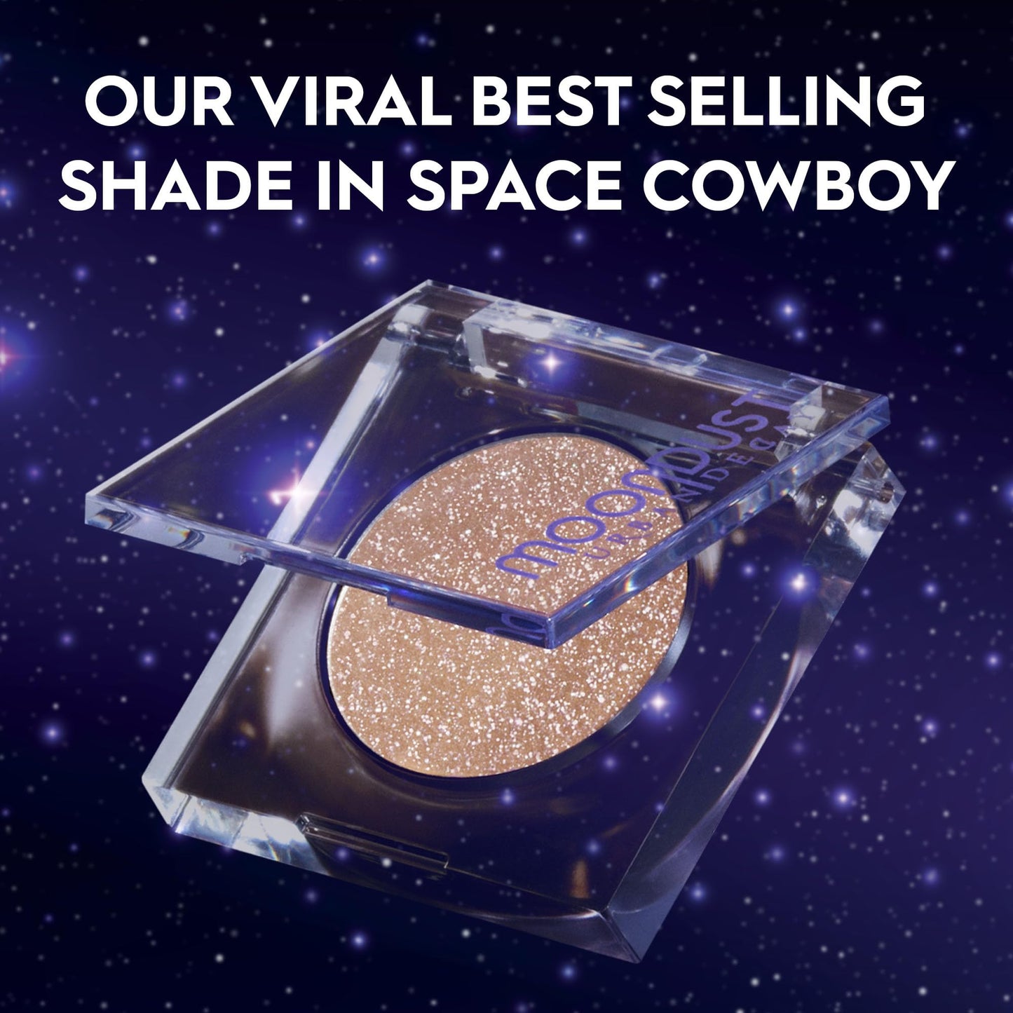 Urban Decay 24/7 Moondust Glitter Eyeshadow Single (Cosmic - Sheer White Sparkle), Buildable Sparkly Eye Glitter, Long-lasting Shimmer Finish, Reflective Eye Shadow Topper - 0.06 oz