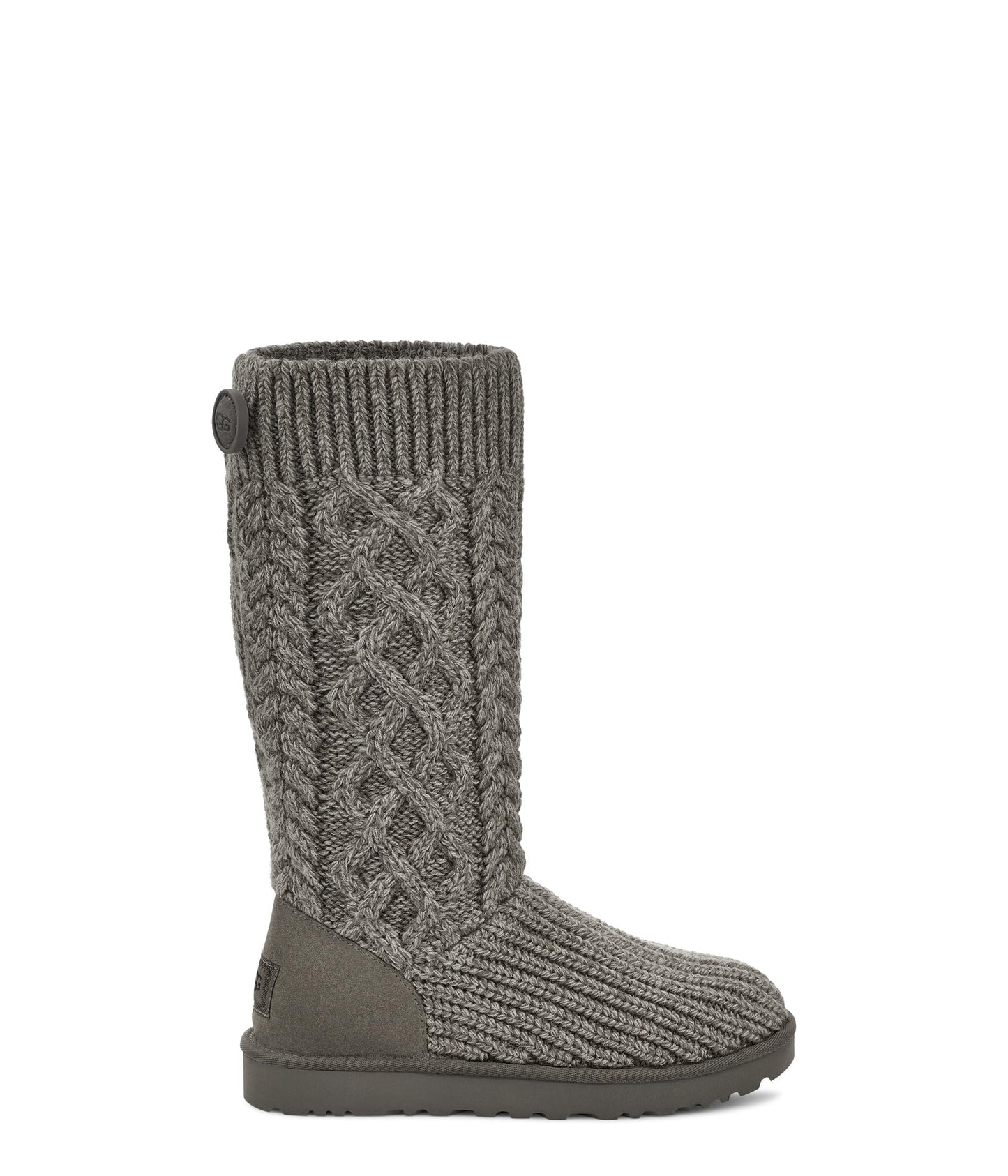 UGG Women's Classic Cardi Cabled Knit Boot, Grey, 5