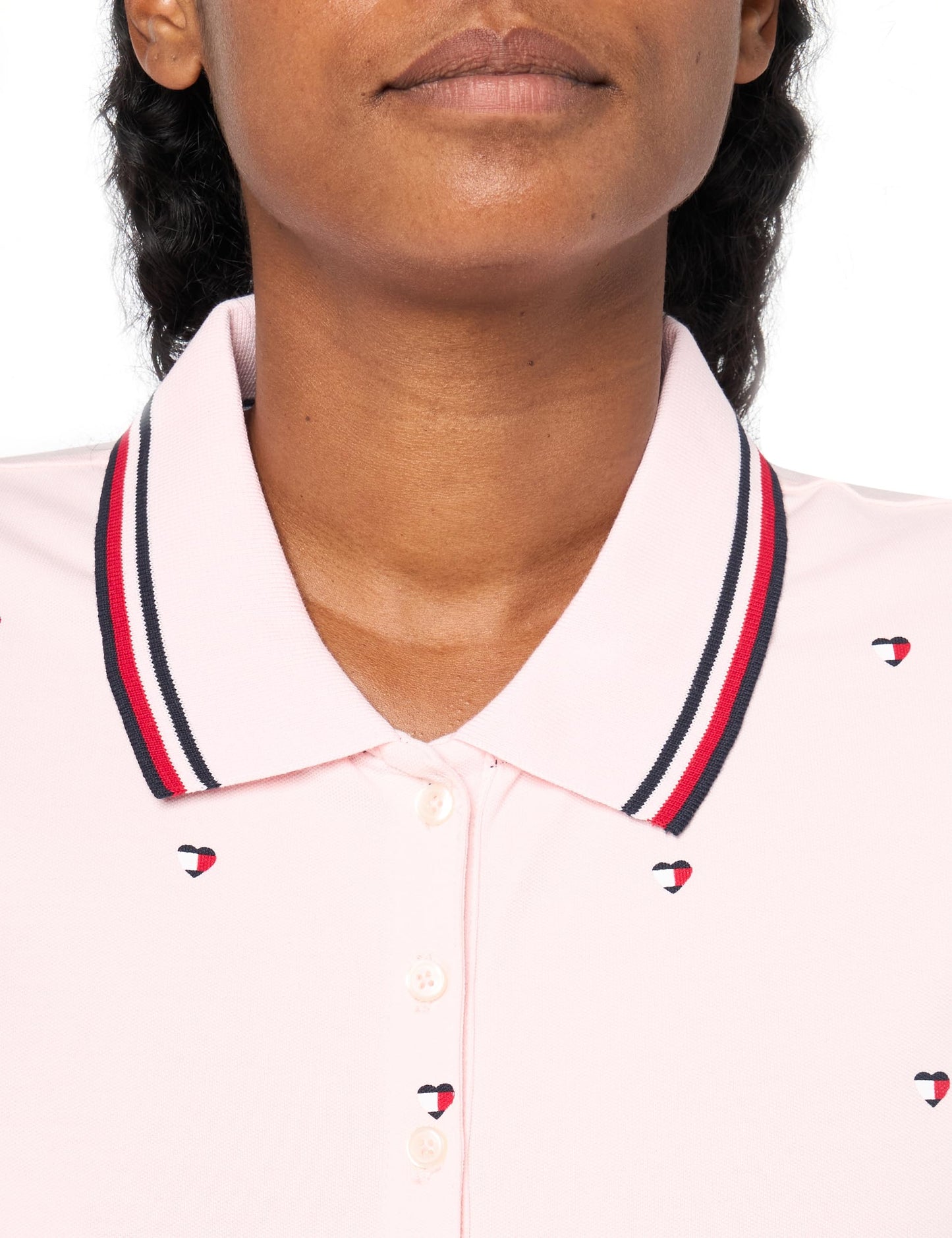 Tommy Hilfiger Women's Sportswear Polo, Balerina Pink Multi, XL