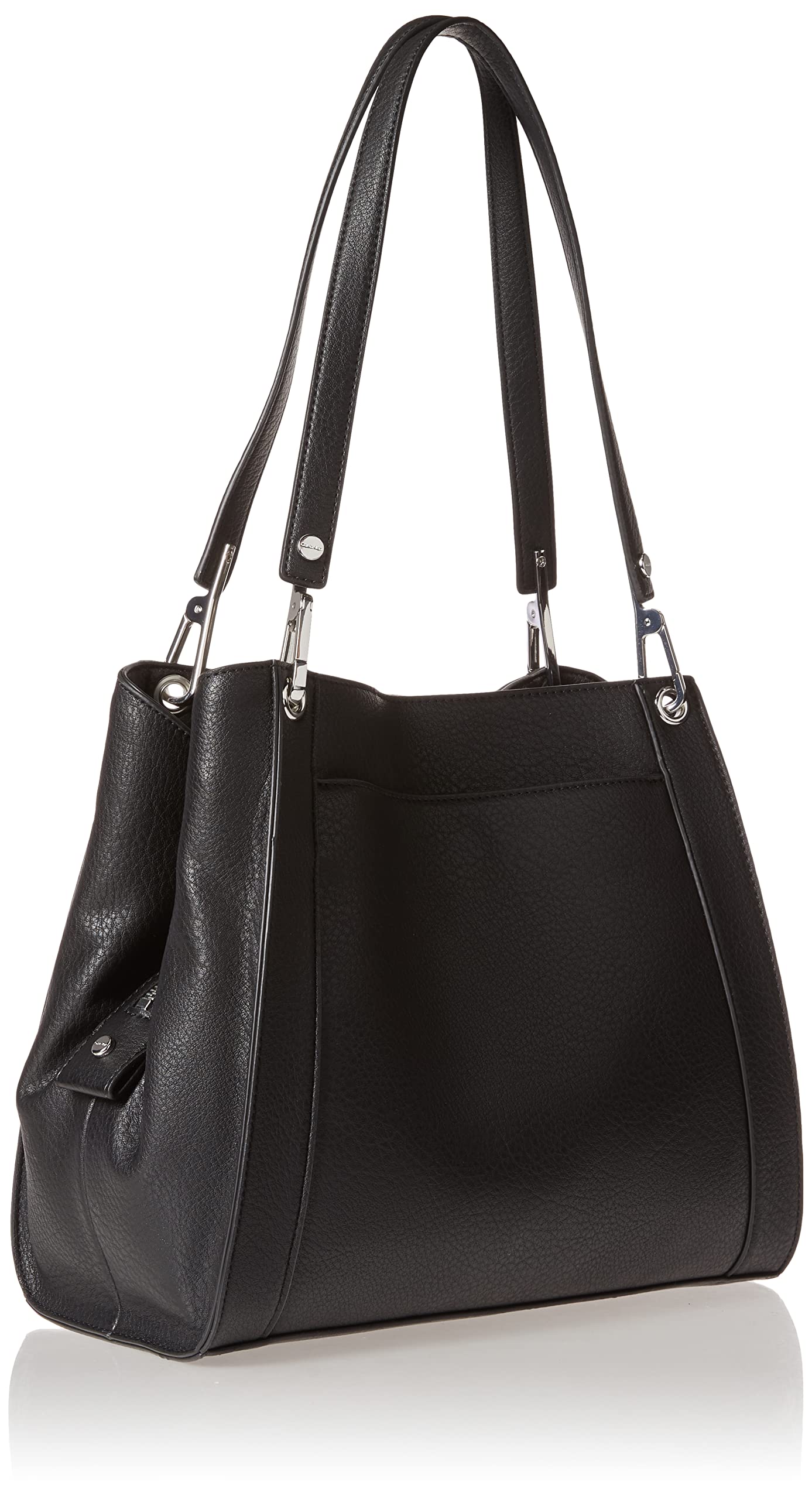 Calvin Klein Reyna Novelty Triple Compartment Shoulder Bag, Black/Silver Combo