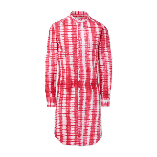 Studio 189, Ayumi Mandarin Collar Kneelength Shirt, L, Red