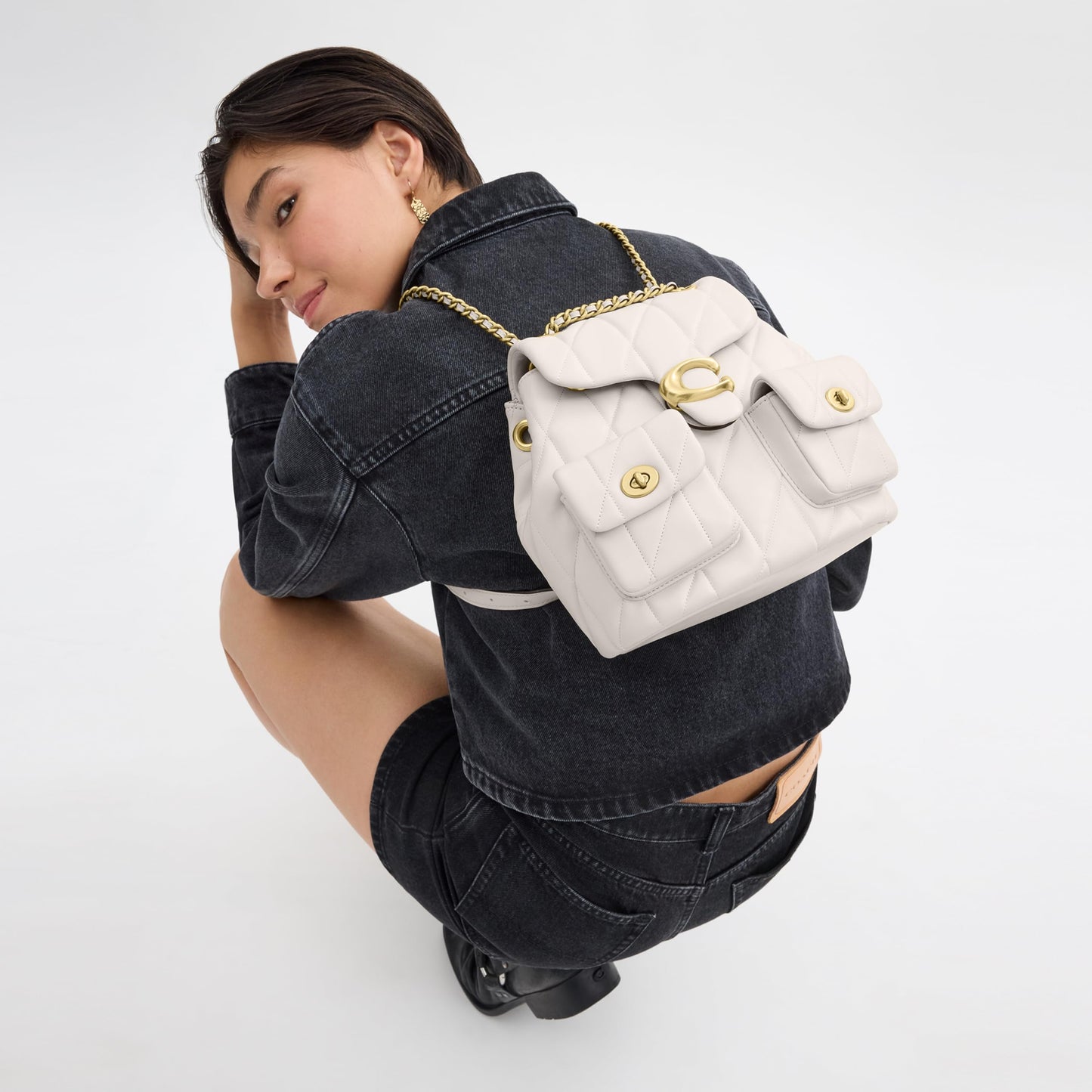 Coach Women's Tabby Backpack, Chalk, Large