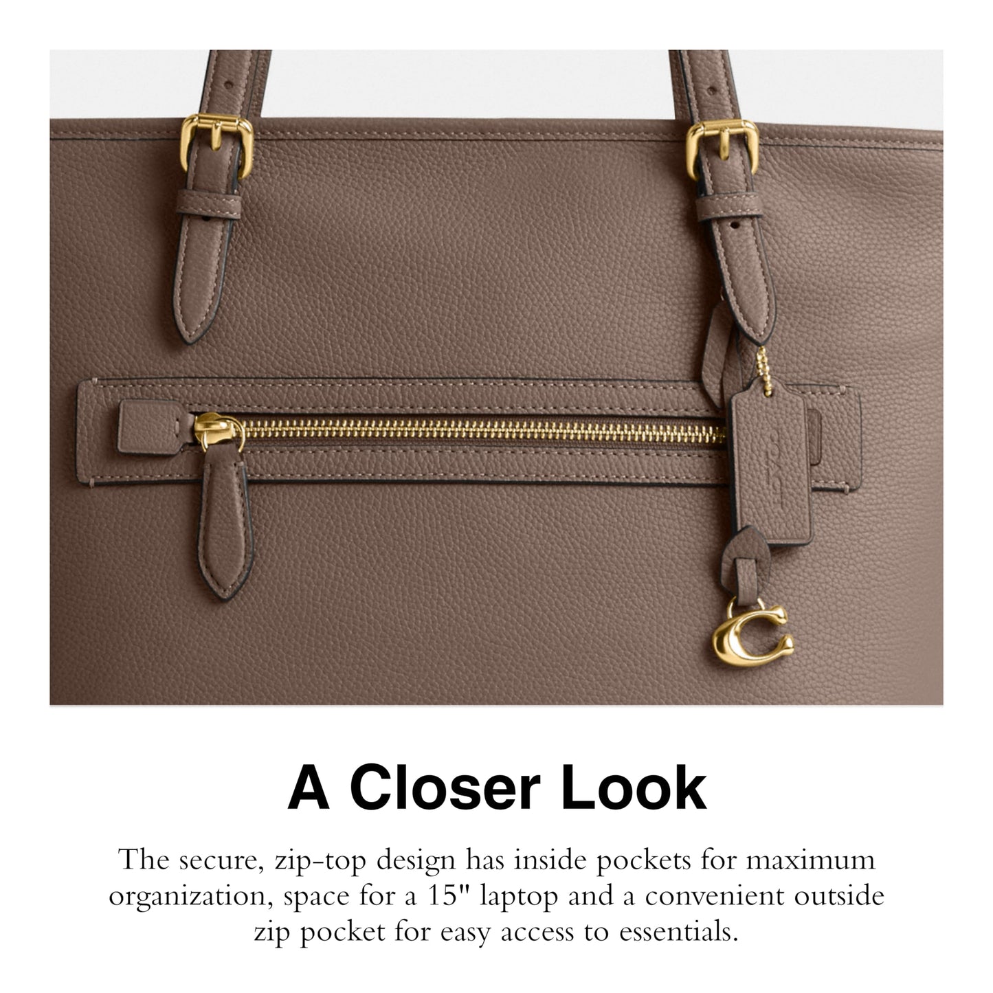 Coach Polished Pebble Leather Taylor Tote