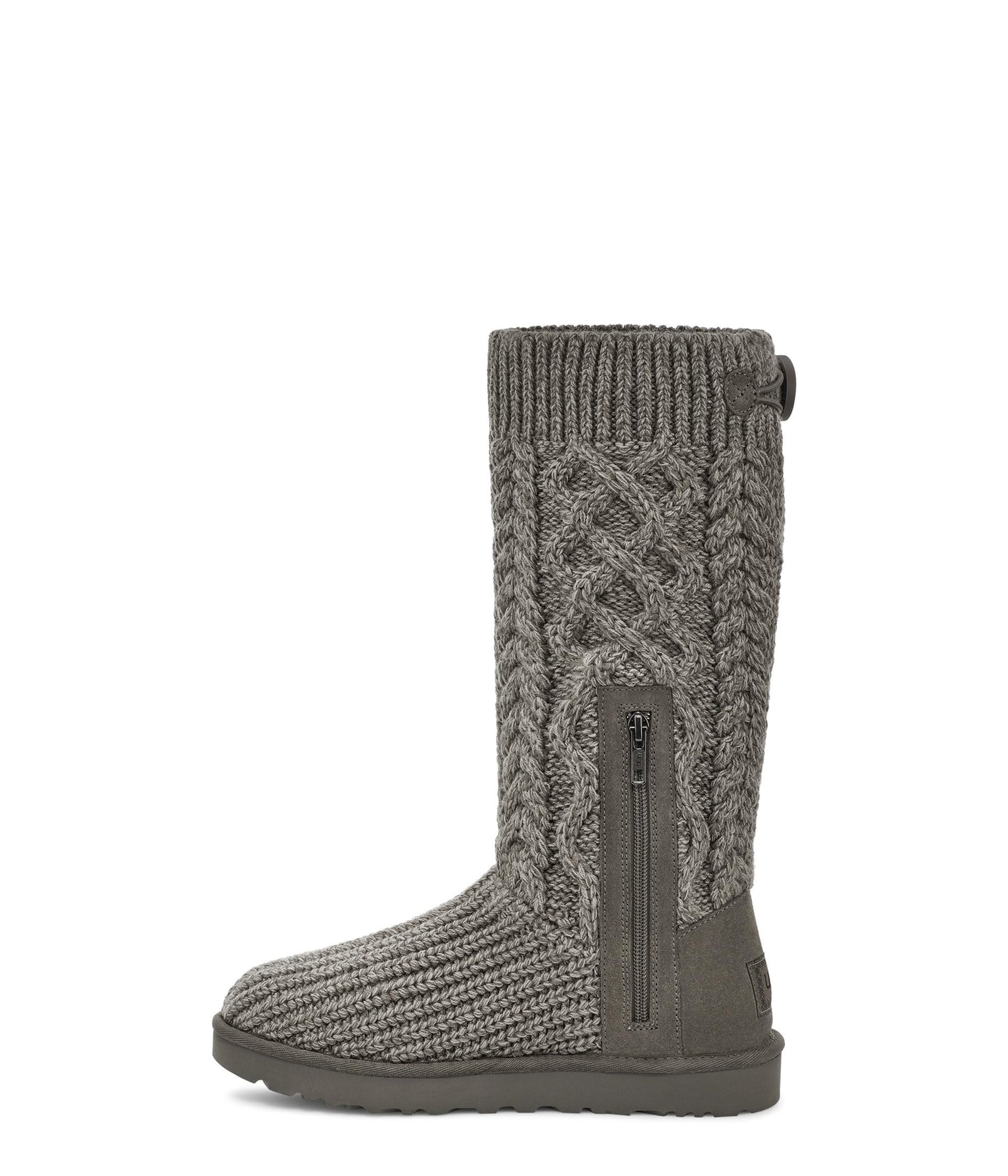 UGG Women's Classic Cardi Cabled Knit Boot, Grey, 5