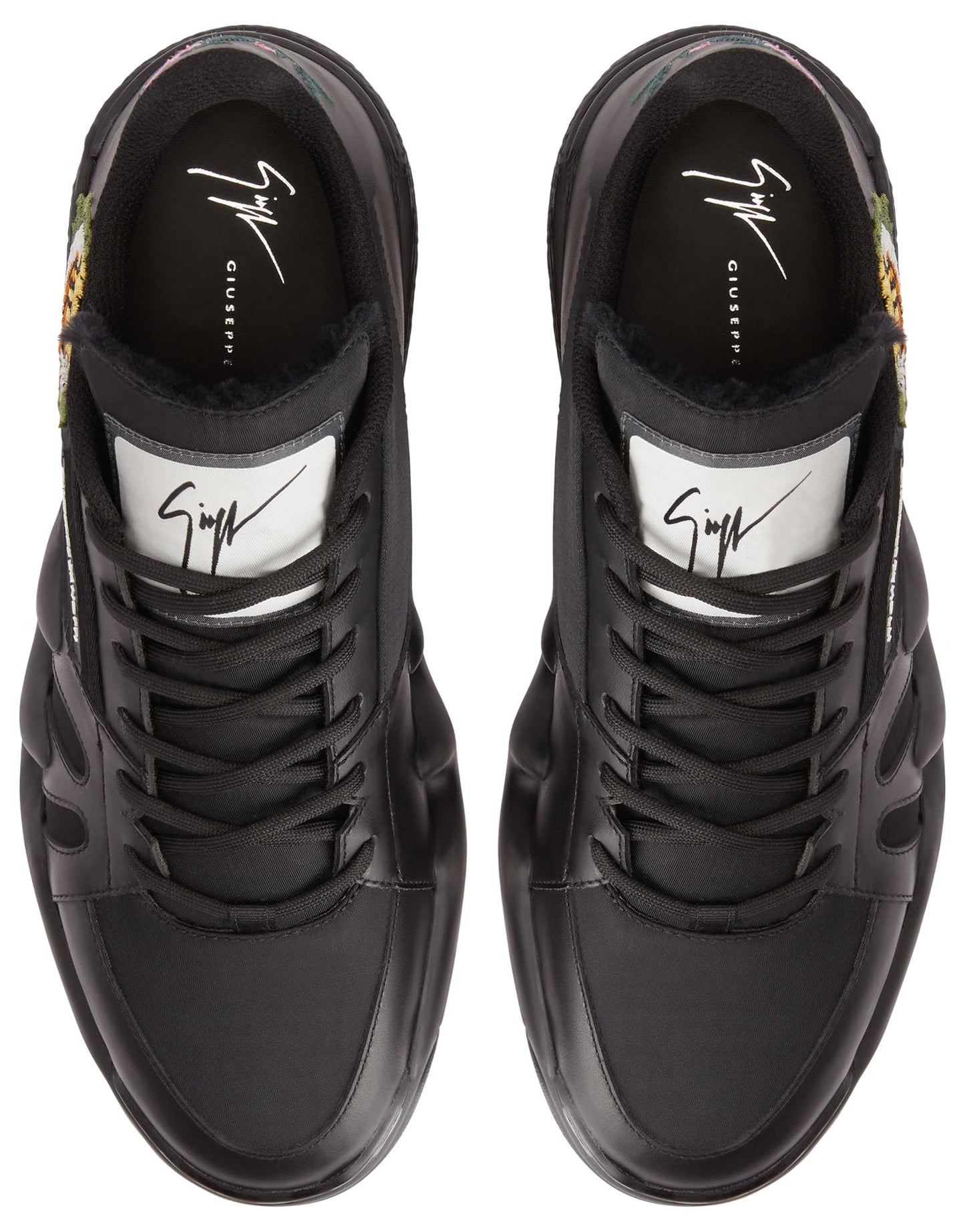 Giuseppe Zanotti, Talon Fabric Low Top Sneakers, 10, Black