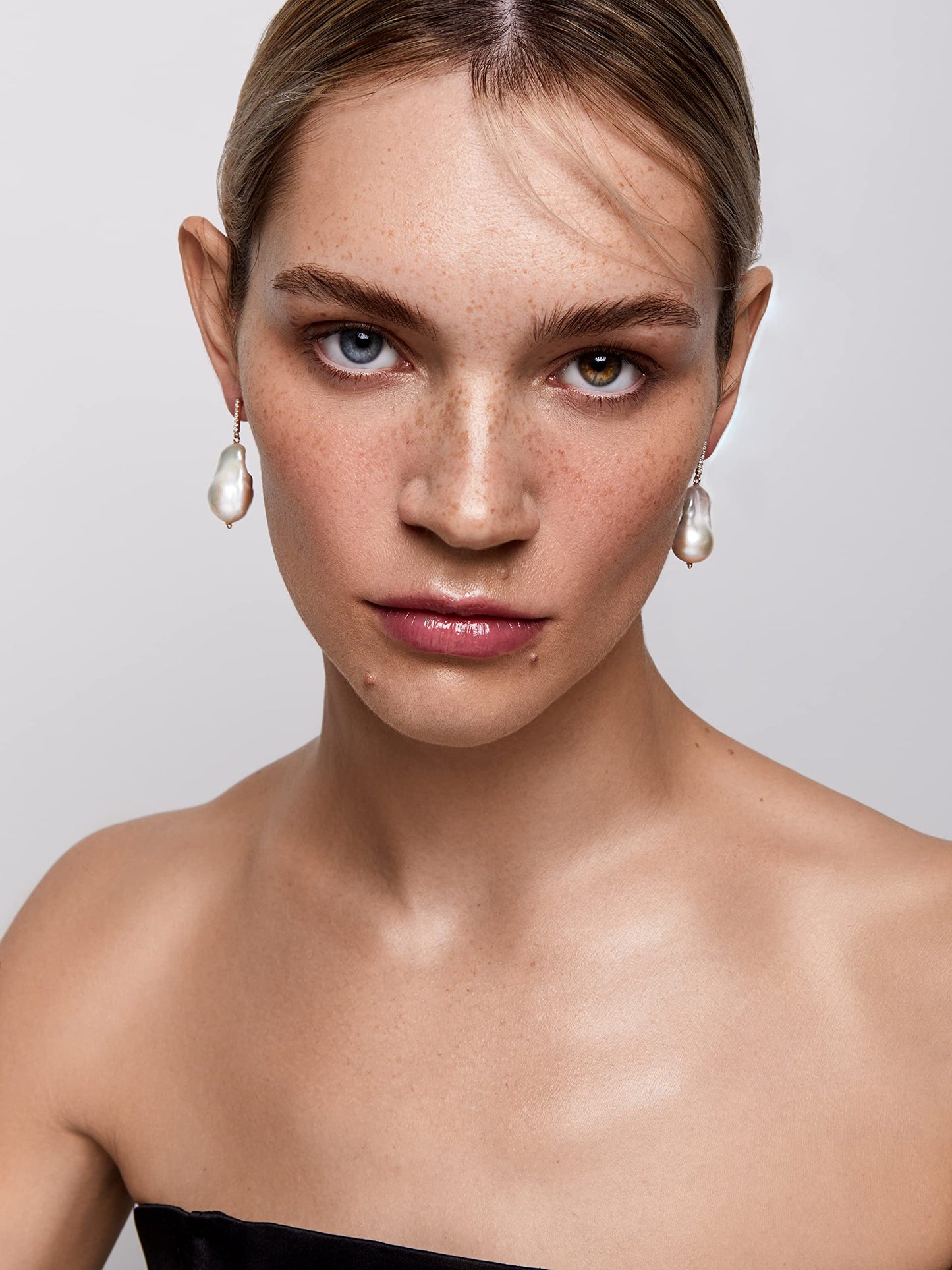 Mateo New York, 14K Gold Baroque Pearls and Diamonds Earring - Small