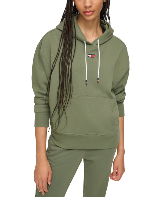 Tommy Hilfiger Women's Performance Hoodie,Basil,L