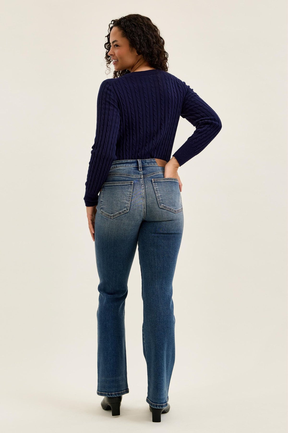 Judy Blue Mid Rise Daisy Bootcut Jeans – Dusk Rider Indigo Inseam 32"