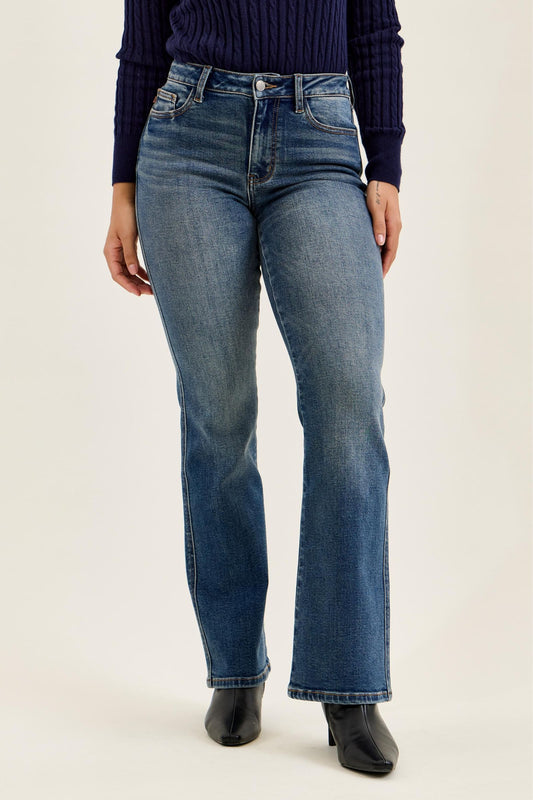 Judy Blue Mid Rise Daisy Bootcut Jeans – Dusk Rider Indigo Inseam 32"