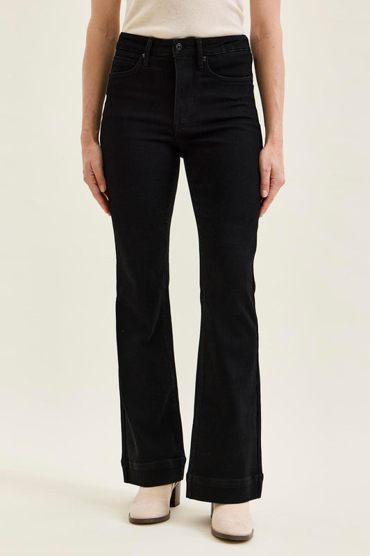 Judy Blue High Waist Tummy Control Daisy BLACK Bootcut Jeans