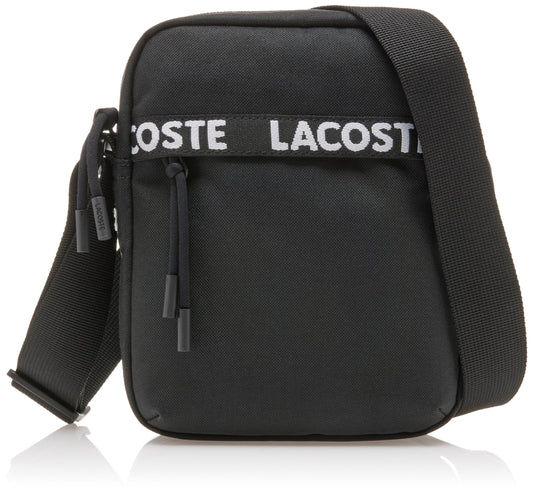 Lacoste Men's Small Flat Crossover Bag, Noir Farine, One