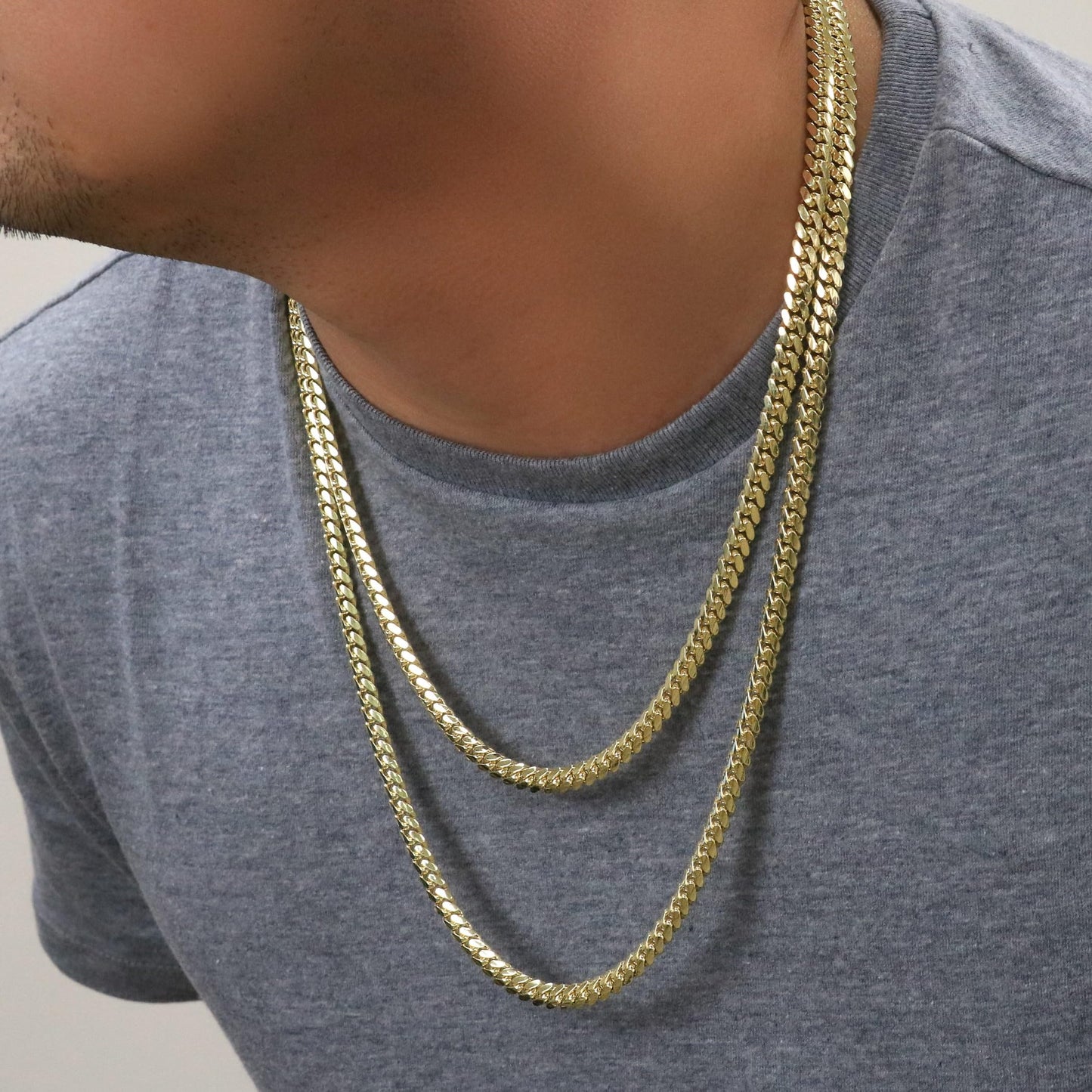 Nuragold 14k Yellow Gold 6mm Solid Miami Cuban Link Chain Pendant Necklace, Mens Jewelry Box Clasp 20" 22" 24" 26" 28" 30"