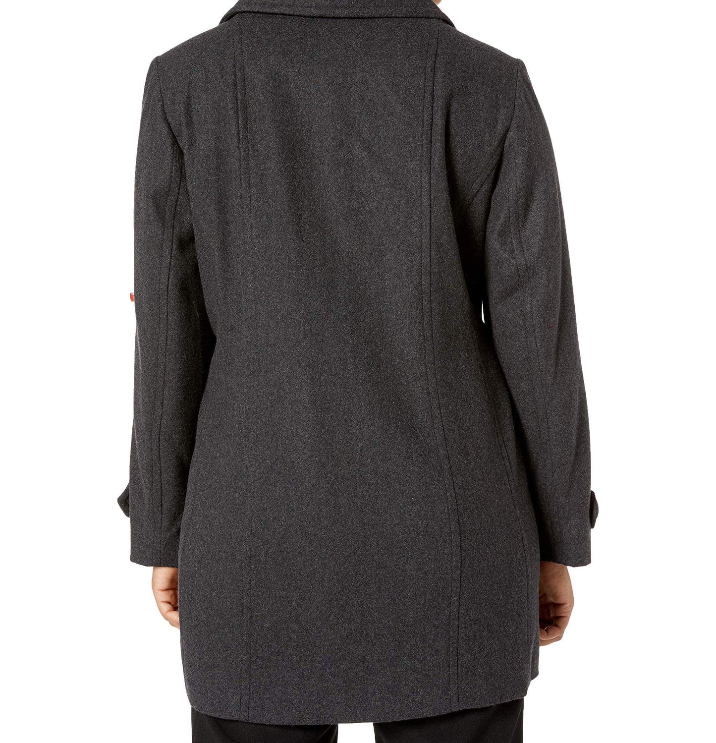 Anne Klein womens Classic Double-breasted Pea Coat, Charcoal, Small US
