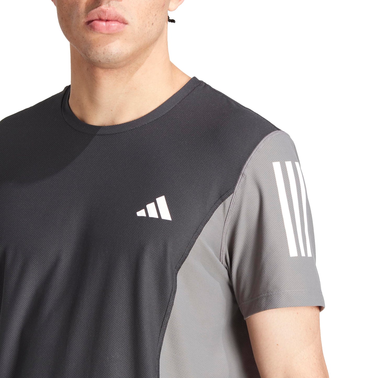 adidas Men's Own The Run Colorblock T-Shirt, Black/Halo Silver/Grey
