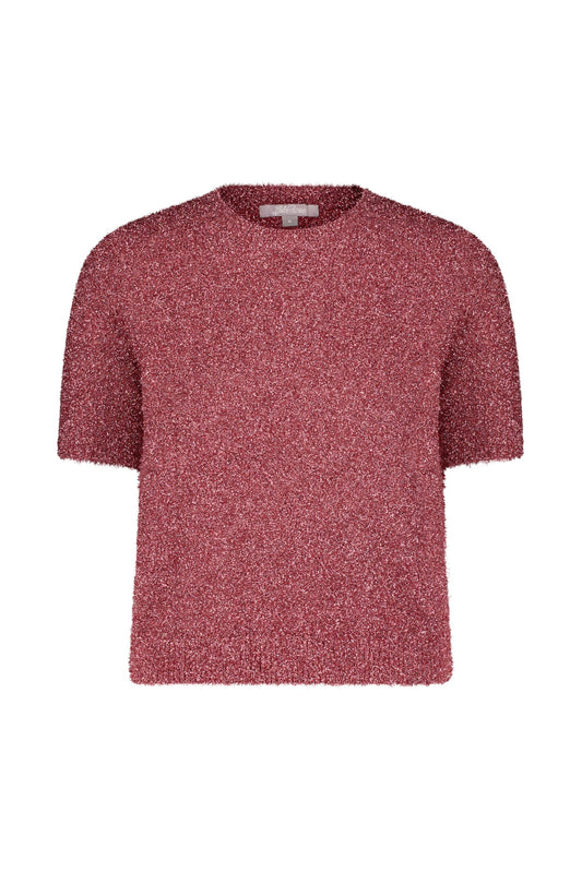 Lela Rose, Tinsel Knit T-Shirt, S, Petal