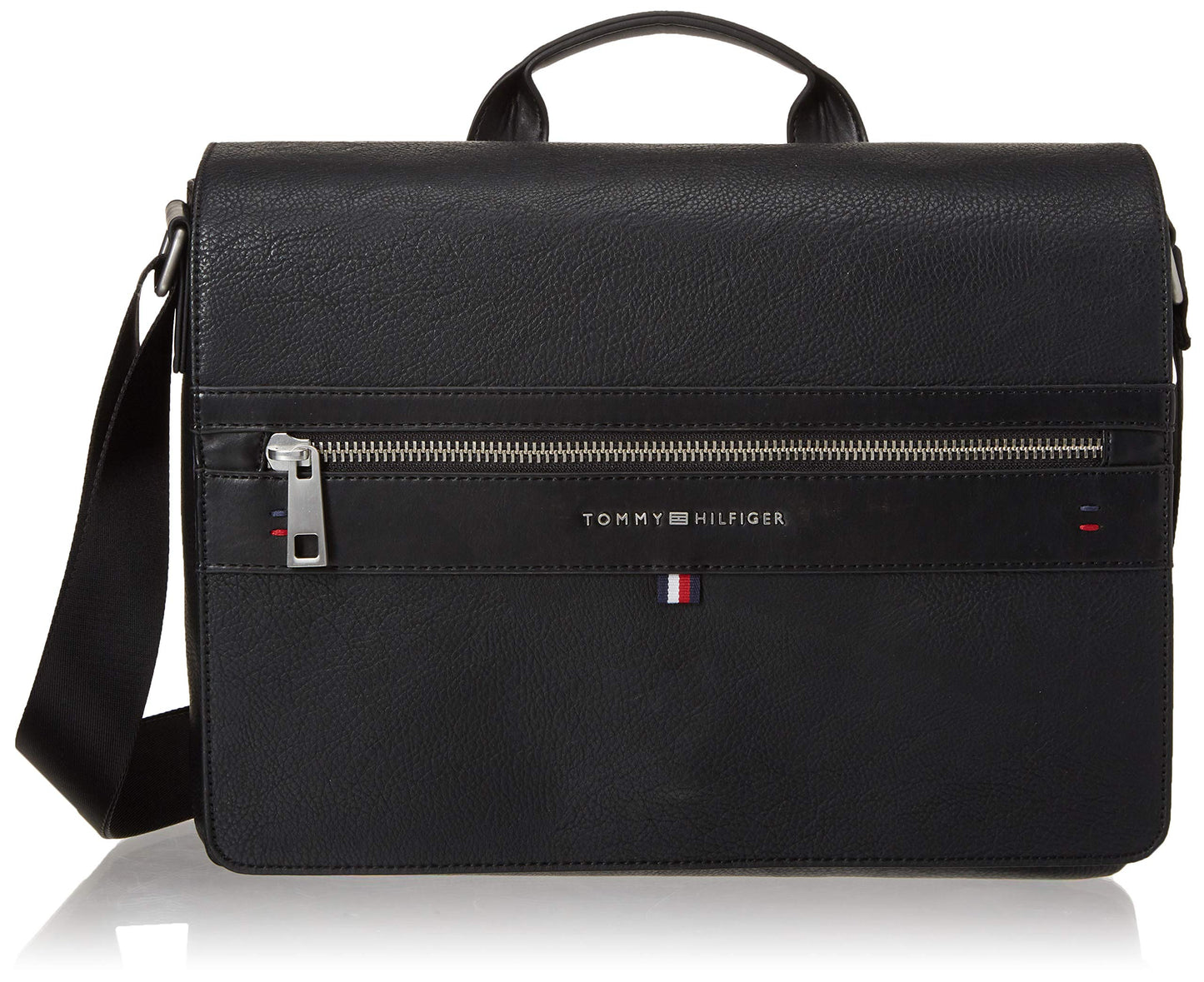 Tommy Hilfiger womens Leo Messenger Bag, Pebble Black, One Size US