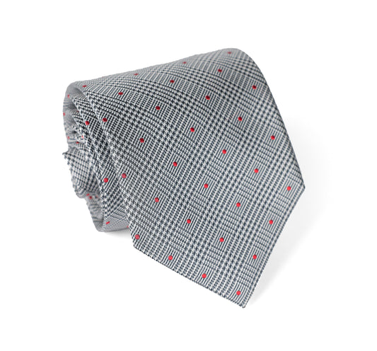 Remo Sartori Made in Italy Men's Micro Pattern Necktie, 3.34'' Width, Silk (Red)
