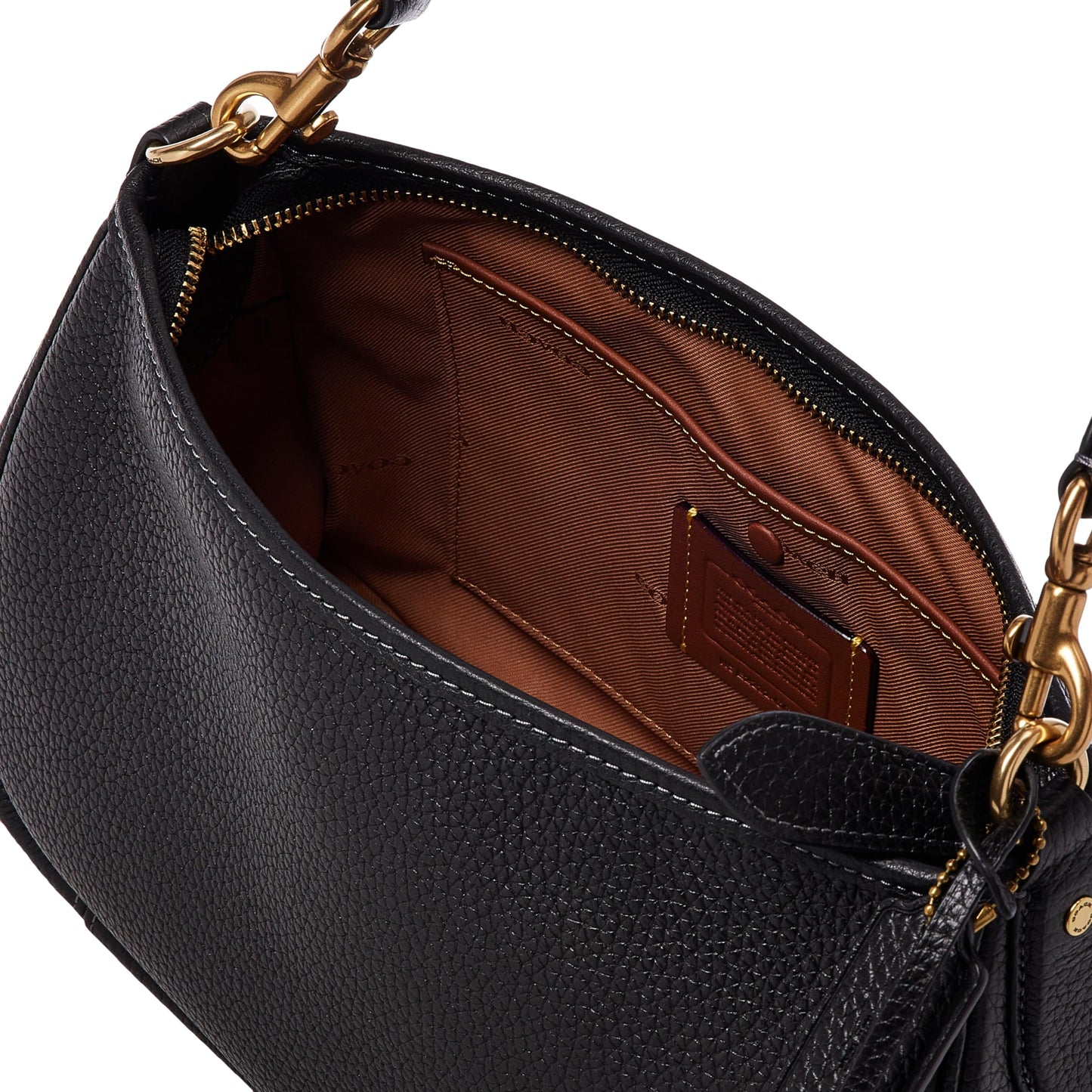 COACH Soft Pebble Leather Cary Crossbody, Black, One Size
