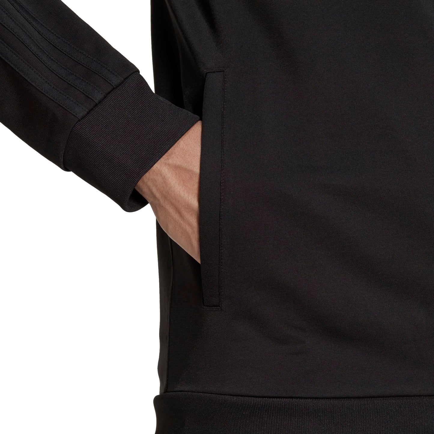 adidas Men's Warm-up Tricot Regular 3-stripes Track Jacket Black/Black Large