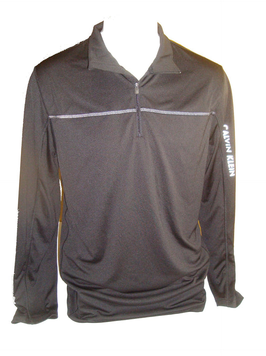 Calvin Klein Men's Quarter-Zip Shirt Black XX-Large