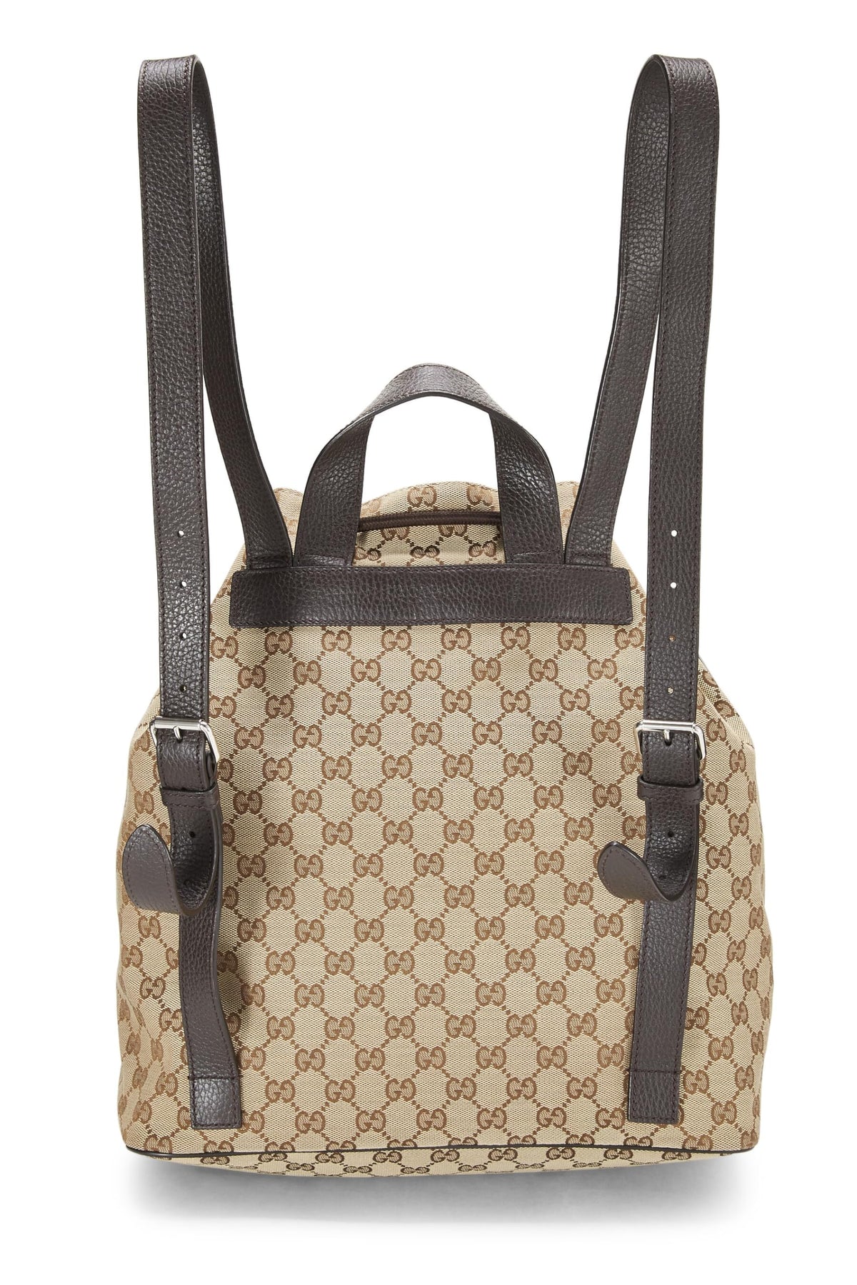 Gucci, Pre-Loved Brown Original GG Canvas Drawstring Backpack, Brown