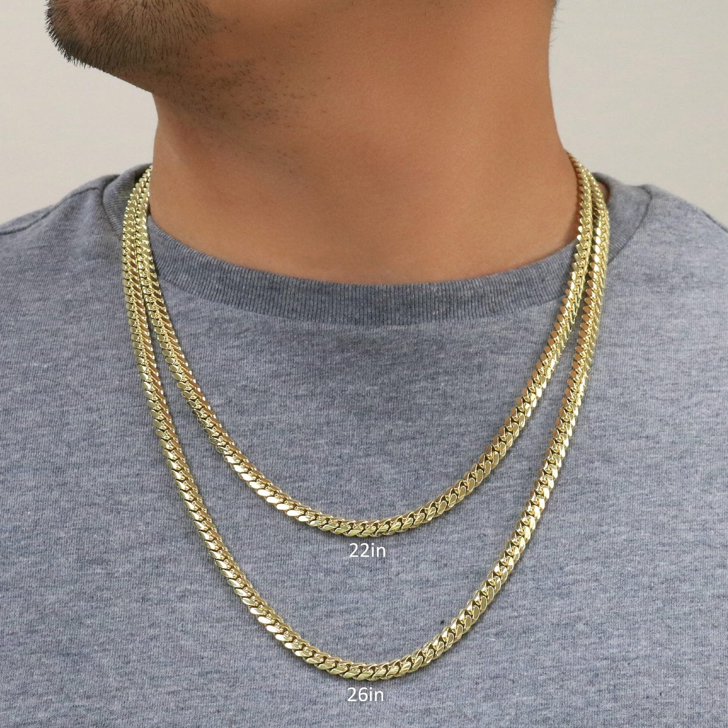 Nuragold 14k Yellow Gold 6mm Solid Miami Cuban Link Chain Pendant Necklace, Mens Jewelry Box Clasp 20" 22" 24" 26" 28" 30"