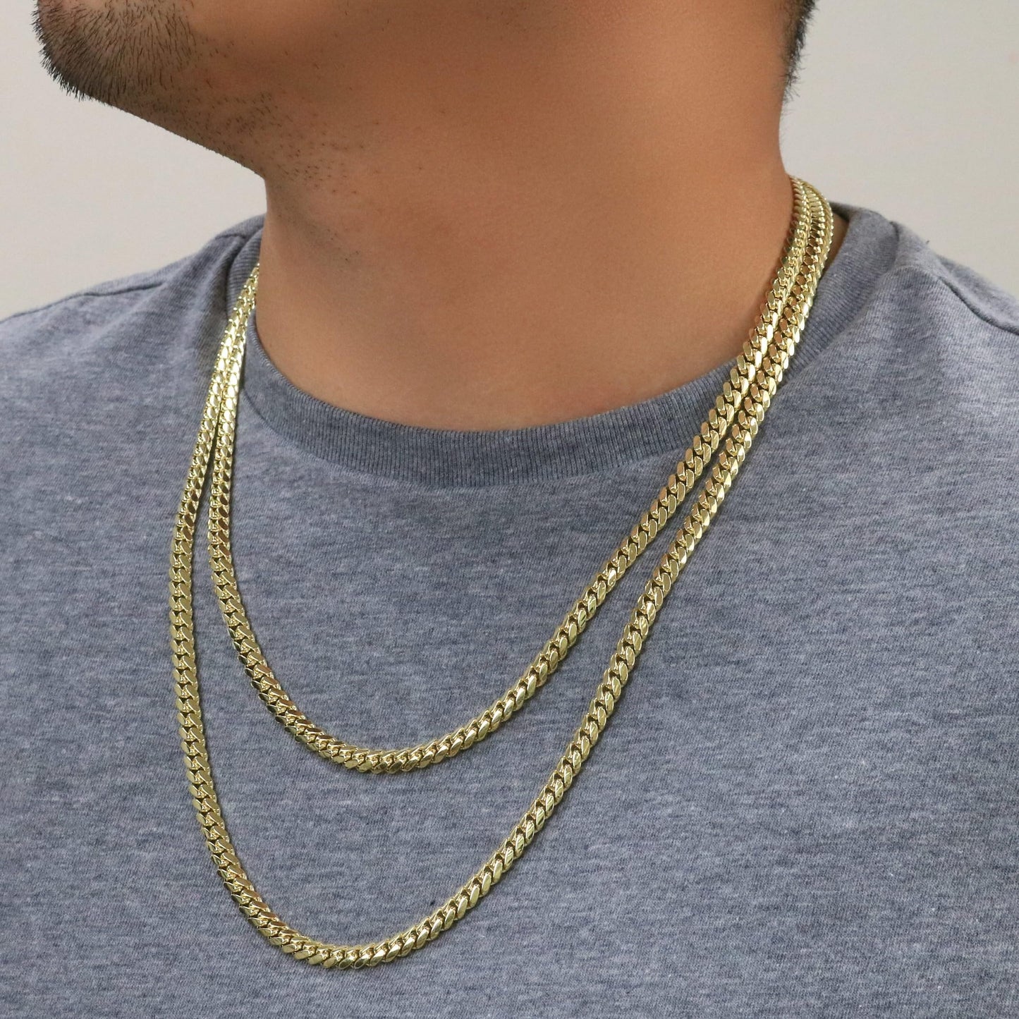 Nuragold 14k Yellow Gold 6mm Solid Miami Cuban Link Chain Pendant Necklace, Mens Jewelry Box Clasp 20" 22" 24" 26" 28" 30"