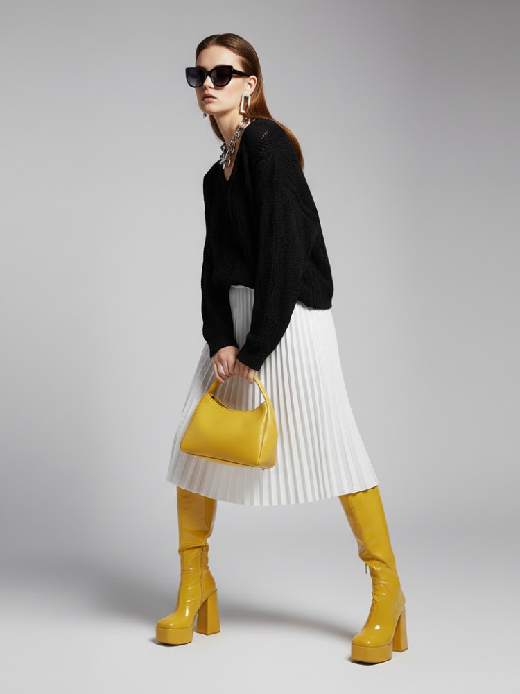 Black Open Knit V-Neck Sweater VARESE: New Colección COUTURE in NOLITA - BYMANYC ® New York