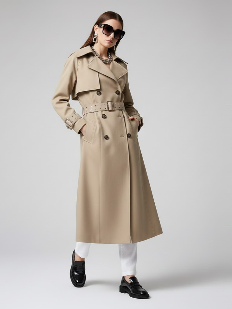 Camel Classic Long Trench Coat - MANHATTAN BEACH: New Collection COUTURE in BROOKLYN - BYMANYC ® New York