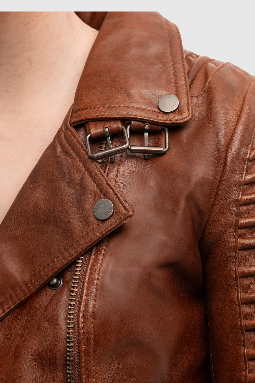 Queens Women's Fashion Lambskin Leather Jacket, Red Ford