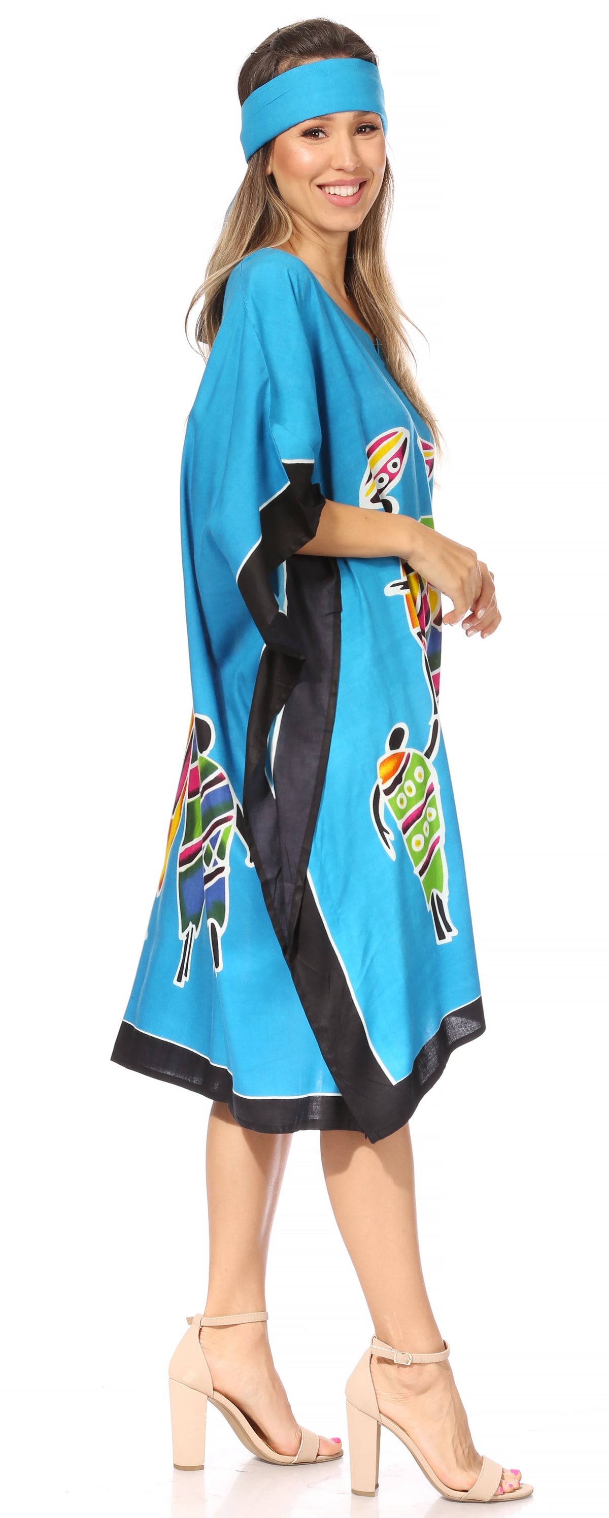Sakkas Trina Women's Casual Loose Beach Poncho Caftan Dress Cover-up Many Print