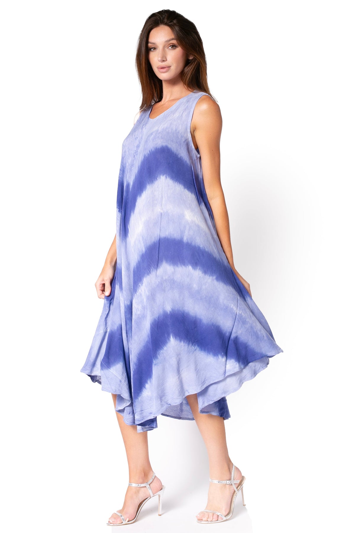 Sakkas Neja Women's Casual Maxi Summer Sleeveless Loose Fit Tie Dye Tank Dress