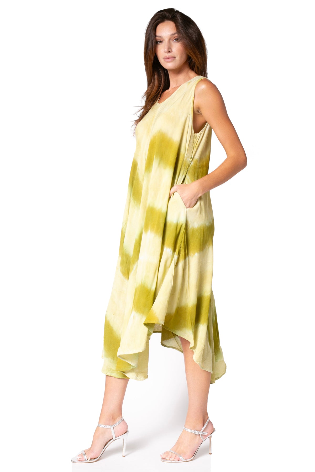 Sakkas Neja Women's Casual Maxi Summer Sleeveless Loose Fit Tie Dye Tank Dress