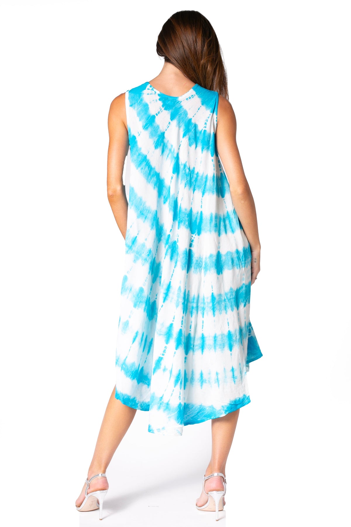 Sakkas Neja Women's Casual Maxi Summer Sleeveless Loose Fit Tie Dye Tank Dress