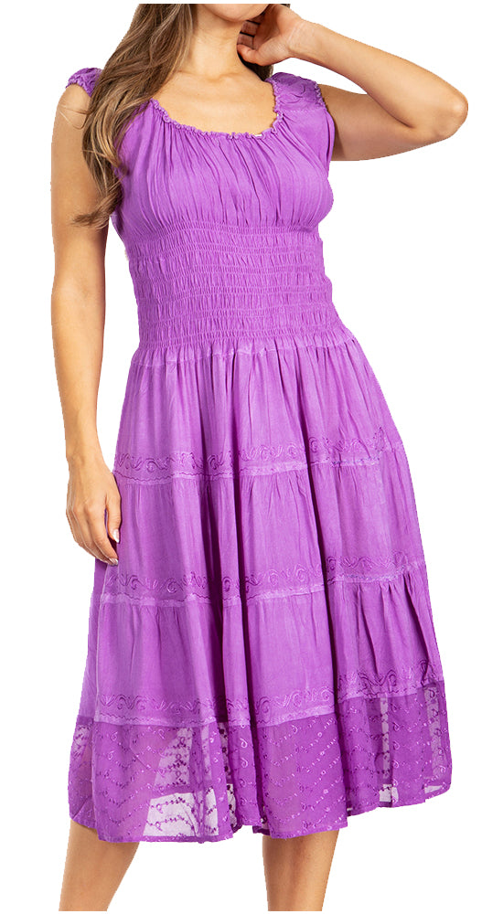 Sakkas Spring Maiden Ombre Peasant Dress
