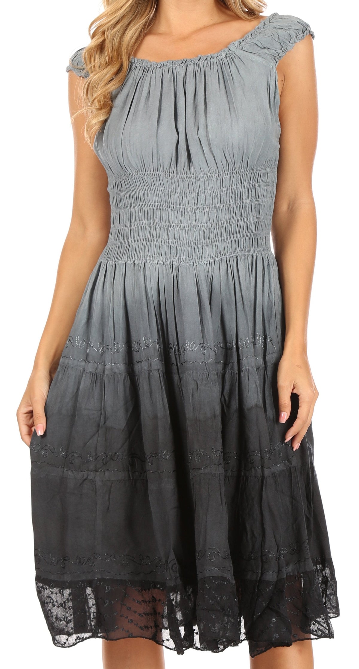 Sakkas Spring Maiden Ombre Peasant Dress